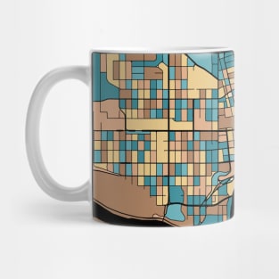 Edmonton Map Pattern in Mid Century Pastel Mug